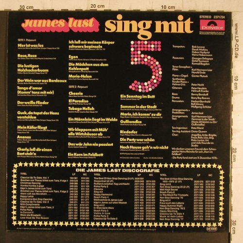 Last,James: Sing Mit 5, Polydor(2371 724), D, 1976 - LP - F8391 - 6,00 Euro