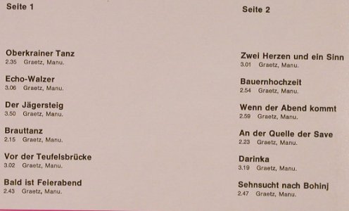 Graetz,Helmut u.seine Blegos-Buam: Tanz in Oberkrain, Maritim(47 369 NU), D, 1975 - LP - F8409 - 7,50 Euro