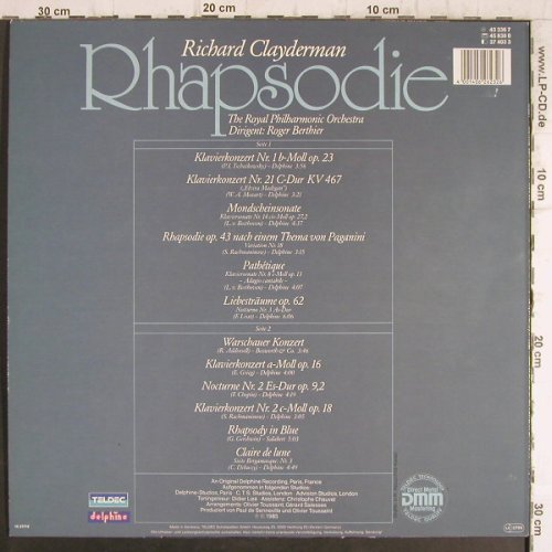 Clayderman,Richard: Rhapsodie, Royal Philh.Orch., Teldec(43 336 7), D,Club Ed., 1985 - LP - F8649 - 6,00 Euro