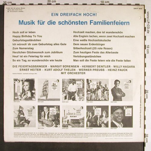 V.A.Ein Dreifach Hoch !: Musik für d. schönen Familienfeiern, Volksplatte, co(SMVP 6089), D,m-/vg-,  - LP - F9306 - 6,00 Euro