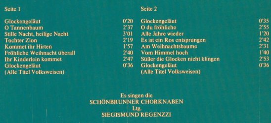 Schönbrunner Chorknaben: Weihnacht -Ltg.:Siegesmund Regenzzi, MFP(M 044-31 372), D, 1975 - LP - F9901 - 7,50 Euro