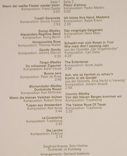 Krause,Siegfried: Ein Mann und seine Geige, Amiga(8 55 588), DDR, 1980 - LP - H1118 - 6,00 Euro