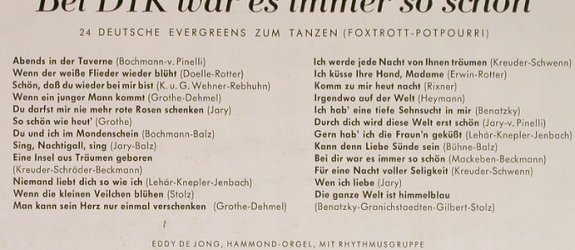 De Jong,Eddy - Hammond/Rhythmusgr.: Bei dir war es immer so schön, Telefunken(LA 6231), D,vg+/vg+,  - 10inch - H154 - 6,00 Euro