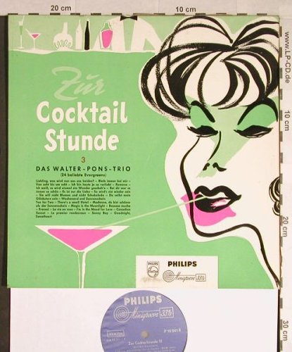 Pons Trio,Walter: Zur Cocktail Stunde 3, vg+/m-, Philips(P 10 241 R), D, 1958 - 10inch - H187 - 12,50 Euro