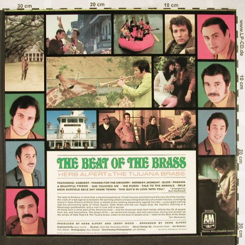 Alpert,Herb & Tijuana Brass: The Beat Of The Brass, AM(212 035), D, 1968 - LP - H1899 - 9,00 Euro