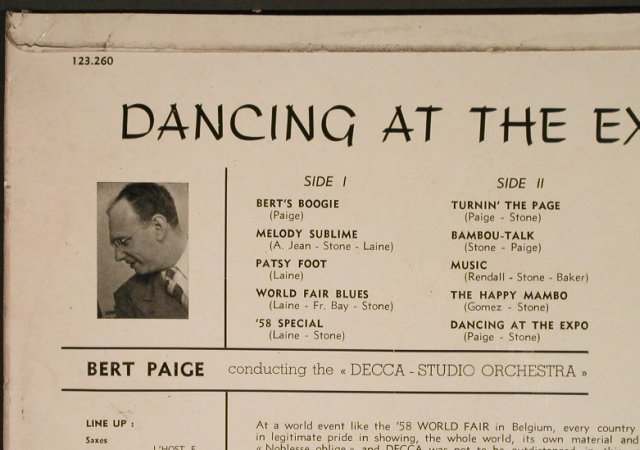 Paige,Bert / Decca Studio Orch.: Dancing at theExpo,vg+/vg--,bubbles, Decca(123.260), F,bad cond,  - 10inch - H1934 - 5,00 Euro