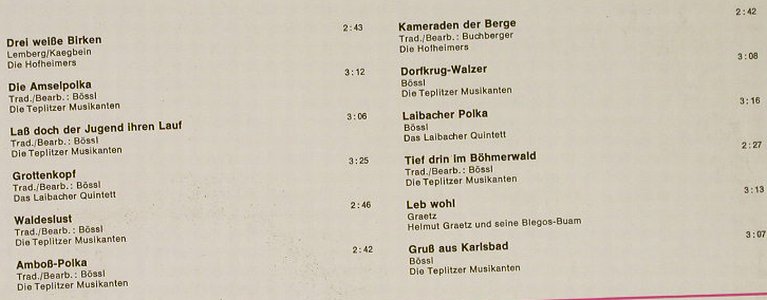 V.A.Drei weiße Birken: Teplitzer Musikanten,LaibacherQuint, Maritim(47 322), D,  - LP - H2080 - 6,00 Euro