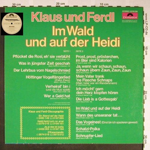 Klaus und Ferdl: Im Wald und auf der Heidi,Musterpl., Polydor(2376 035), D, 1975 - LP - H2152 - 7,50 Euro