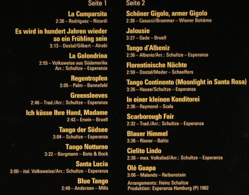 Hause,Alfred & gr.Tango Orch.: Die 20 schönsten Tangos, SR(29 488 4), D, 1982 - LP - H2229 - 7,50 Euro