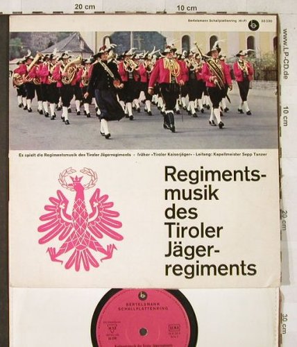Tiroler Jägerregiment: Regimentsmusik des,(ex Kaiserjäger), Bertelsmann(33 230), D,vg+/vg+,  - 10inch - H3412 - 9,00 Euro