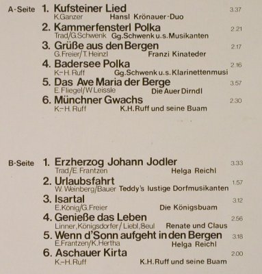 V.A.Das Ave Maria der Berge: Hansl Krönauer-Duo...K.H.Ruff..., Emston(E 620.202), D, 1981 - LP - H3672 - 5,00 Euro