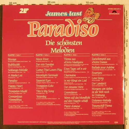 Last,James: Paradiso-Die schönsten Melodien,Foc, Polydor(843 649-1), D, 1990 - 2LP - H3728 - 12,50 Euro