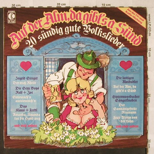 V.A.Auf der Alm, da gib's a Sünd: 20 sündige gute Volkslieder, K-tel(TG 1187), D, 1978 - LP - H3741 - 6,00 Euro