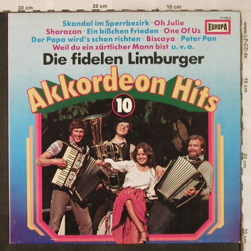 Fidelen Limburger: Akkordeon Hits 10, Europa(111 162.0), D, 1982 - LP - H3880 - 6,00 Euro