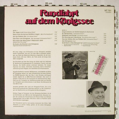 V.A.Rundfahrt auf dem Königssee: Michael Fegg, Staatl.Schiffahrtsg.., Telefunken(NT 751), D, 1973 - LP - H4741 - 7,50 Euro