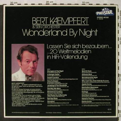 Kaempfert,Bert: Wonderland By Night, Polystar(60 332), D, Ri,  - LP - H4877 - 6,00 Euro