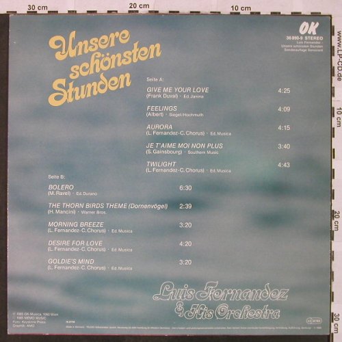 Fernandez,Luis & his Orchestra: Unsere schönsten Stunden, OK/Teldec(36 090-9), D, 1986 - LP - H4925 - 5,00 Euro