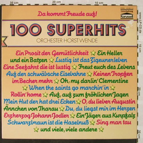 Wende,Horst - Orchester: 100 Superhits, m /vg+, Karussell(815 480-4), D, Ri,  - LP - H5017 - 5,00 Euro