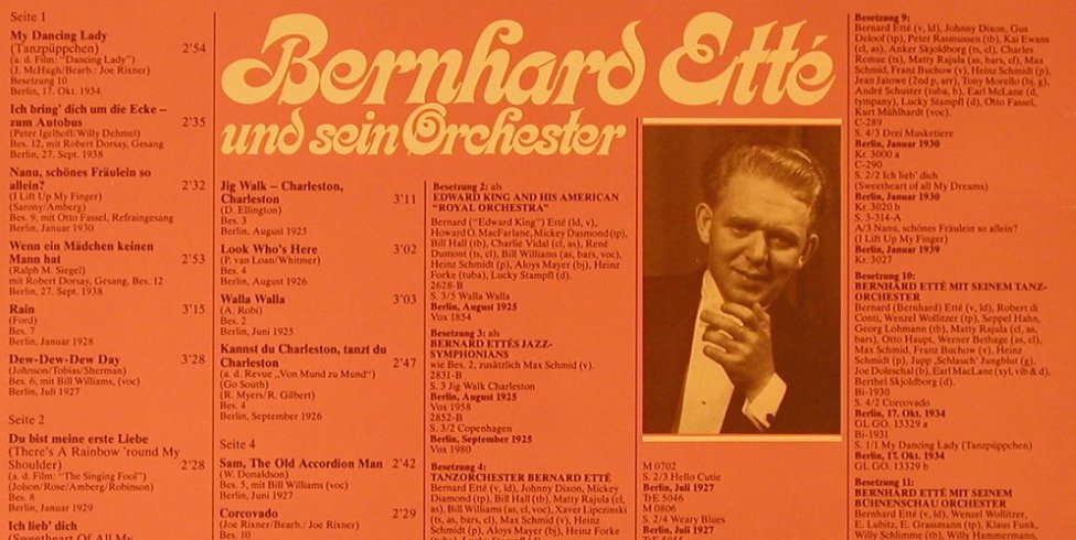 Ette,Bernhard und sein Orchester: Die goldene Aera Deutscher T.Orch., EMI, Foc(134-45 345/46), D, m-/vg+,  - 2LP - H5049 - 9,00 Euro