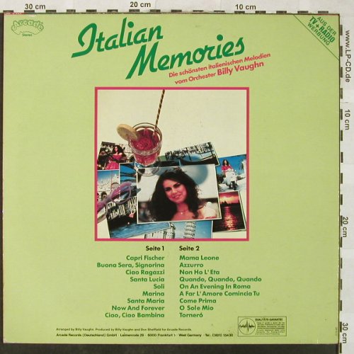 Vaughn,Billy: Italian Memories, Arcade(ADE G 134), D, 1981 - LP - H5148 - 5,00 Euro