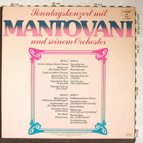 Mantovani & sein Orchester: Sonntagskonzert mit, Foc, Decca(6.28381 DP), D, 1977 - 2LP - H5362 - 9,00 Euro