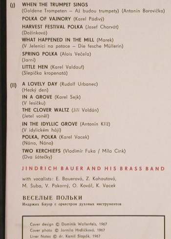 Bauer,Jindrich and his Brass Band: Merry Polkas, vg+/vg+, Supraphon(SUA ST 54844), CZ, 1967 - LP - H592 - 7,50 Euro