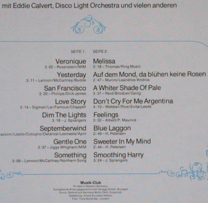 V.A.Melodien zum Träumen: Eddie Calvert, Disco Light Orch...., Musik-Club(34 154 5), D,m-/vg+, 1978 - LP - H8060 - 5,00 Euro
