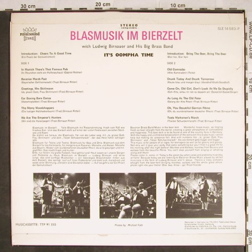 Birnauer,Ludwig & seine Blaskapelle: Blasmusik im Bierzelt, Telefunken(SLE 14 583-P), Australia,  - LP - H8075 - 9,00 Euro