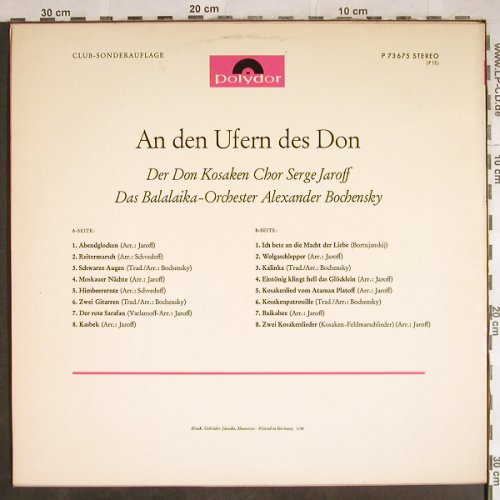 Don Kosaken Chor Serge Jaroff: An den Ufern des Don,Club-Sonderauf, Polydor(P 73 675), D, 1966 - LP - H8139 - 9,00 Euro