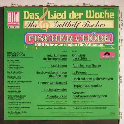 Fischer Chöre: Das Lied der Woche, Polydor(2371 831), D,  - LP - H8252 - 5,00 Euro