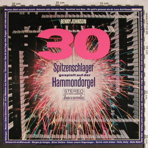 Johnson,Benny: 30 Spitzenschlager a.d.Hammondorgel, Baccarola(S 74189 ZT), D,  - LP - H8410 - 6,00 Euro