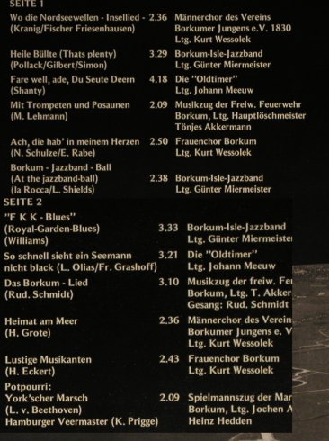 V.A.Borkum - Grüße aus: Borkumer Jungens...Spielmz.MarineJ., MediumRec.incl FKK Blues(4282), D,  - LP - H8793 - 7,50 Euro
