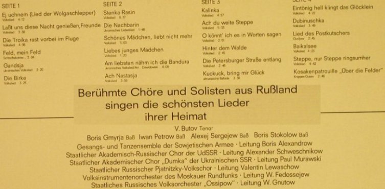 V.A.Das große Lied der Wolga: Brühmte Chöre und Solisten.a Russl., Melodia/Eurodisc(85 673 XBU), D, Foc,  - 2LP - H895 - 7,50 Euro