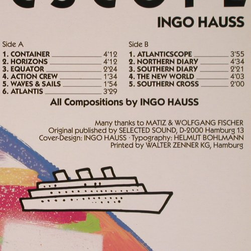 Haus,Ingo:&nbsp;Atlanticscope, SelectedS. (178), D, 1986 Typ:&nbsp;LP Best.-Nr.:&nbsp;H9677 Preis:&nbsp; 2,00 Euro