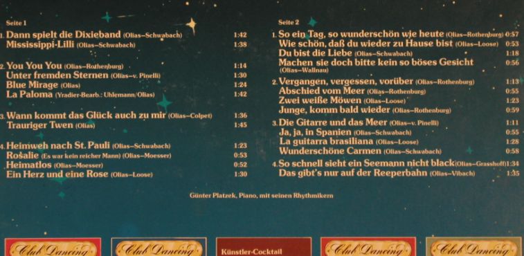 Olias,Lotar / Günter Platzek,Piano: In der Bar mit - Club Dancing, Decca(6.22585 AF), D, 1970 - LP - H9843 - 9,00 Euro