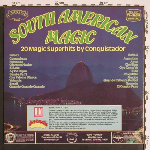 Conquistador: South American Magic (instrumental), Arcade (ADE G 111), D, 1980 Typ: LP Best.-Nr.: V1835 Preis: 5,00 Euro