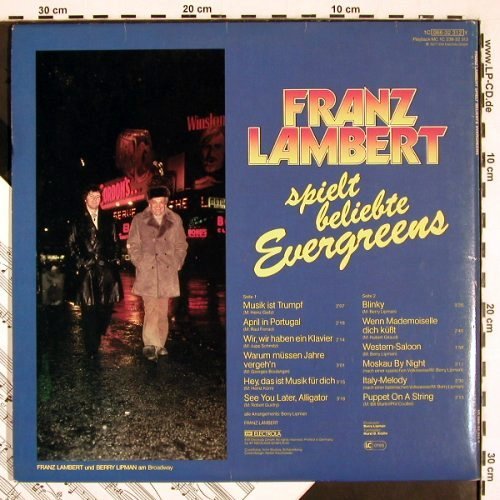 Lambert,Franz: sp.Beliebte Evergreens, Notenheft, EMI (066-32 312), D, Foc, 1977 Typ: LP Best.-Nr.: V2289 Preis: 7,50 Euro