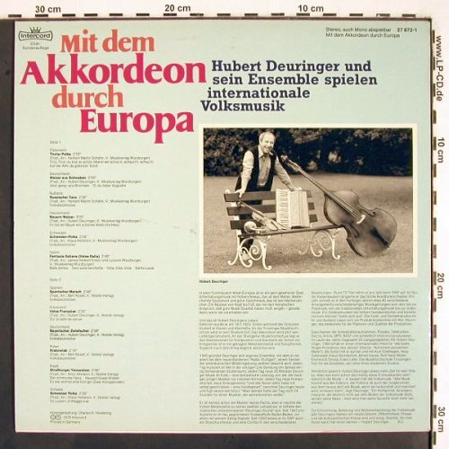 Deuringer,Hubert u.s.Ensemble: Mit dem Akkordeon durch Europa, Intercord (27 872-1), D, 1979 Typ: LP Best.-Nr.: V2372 Preis: 6,00 Euro