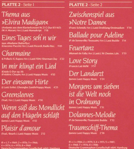 Last,James: Paradiso-Die schönsten Melodien,Foc, Polydor, Club Edition (14 447 7), D, 1986 Typ: 2LP Best.-Nr.: V2483 Preis: 7,50 Euro