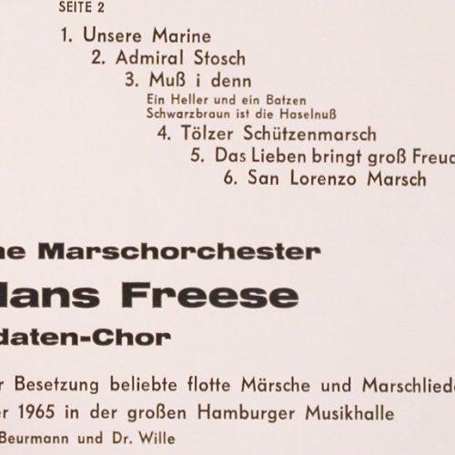 Norddeutsches Marschorchester: Frei Weg! Hans Freese, Somerset (621), D, 1965 Typ: LP Best.-Nr.: V3049 Preis: 9,00 Euro