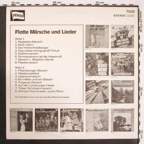 V.A.Flotte Märsche und Lieder: Soldatenchor u.e.gr.Blasorchester, Pionier (7008), D Typ: LP Best.-Nr.: V3052 Preis: 6,00 Euro