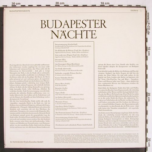 V.A.Budapester Nächte: Ein musilaischer Bummel...Ostinato, UFA/Ariola, Mono (73 276 IU), D, m-/vg- Typ: LP Best.-Nr.: V3063 Preis: 5,00 Euro