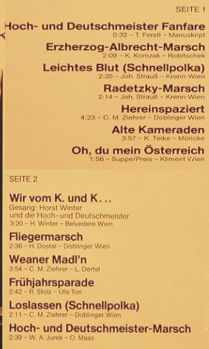 Hoch- und Deutschmeister: Wir vom K.und K..., Ariola (25 881 OU), D, 1978 Typ: LP Best.-Nr.: V3128 Preis: 5,00 Euro