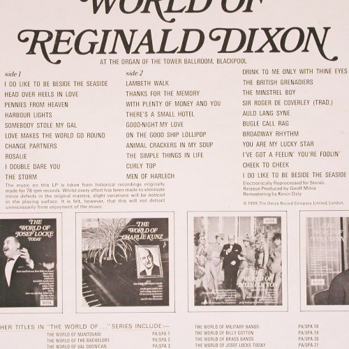 Dixon,Reginald: The World of, Decca(SPA 38), UK, 1969 - LP - V3791 - 7,50 Euro