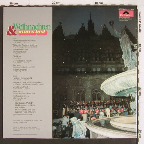 Last,James:&nbsp;Weihnachten & James Last, Polydor (2371 405), D, 1973 Typ:&nbsp;LP Best.-Nr.:&nbsp;V900 Preis:&nbsp; 6,00 Euro