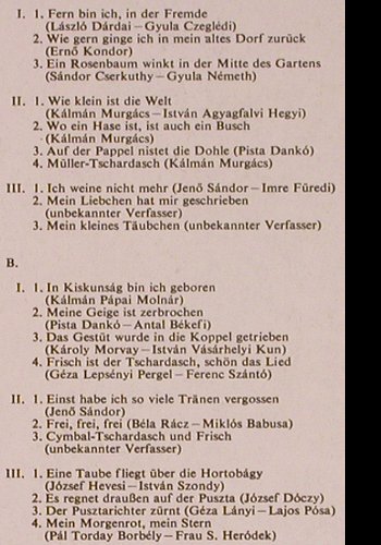 V.A.Ungarische Lieder & Cymbalmusik: Margit Bango, Oliver Herr.., Qualiton(SLPX 10177), H, 1982 - LP - X1823 - 7,50 Euro