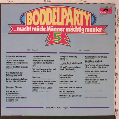 V.A.Boddelparty 5: ...macht müde Männer mächtig munter, Polydor(2371 506), D, 1974 - LP - X2742 - 5,00 Euro