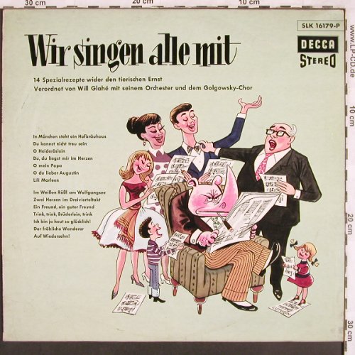 V.A.Wir singen alle mit: 14 Spezialrezepte,Glahe..Golgowsky, Decca(SLK 16179-P), D,  - LP - X3544 - 14,00 Euro