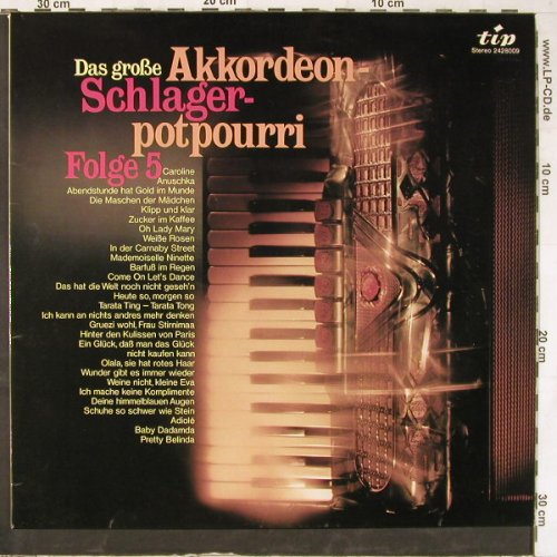 Gürsch,Günther & Akkord.Rhythmiker: Das gr.Akkordeon Schlager Potpourri, Tip(2428 009), D, Folge 5, 1970 - LP - X3601 - 9,00 Euro