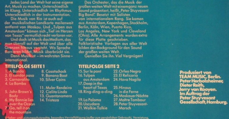 Peter Stuyvesant Big Band: Der Sound der gr.weiten Welt, Hello Weber Verlag(), D,  - LP - X3703 - 14,00 Euro